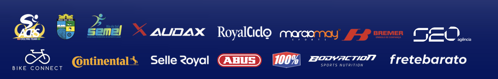 Painel atual de patrocinadores da associação